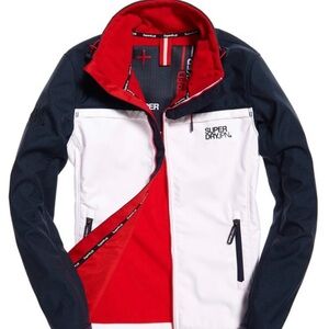 Superdry Softshell Jacket – Men’s Size medium– Red/Navy/White